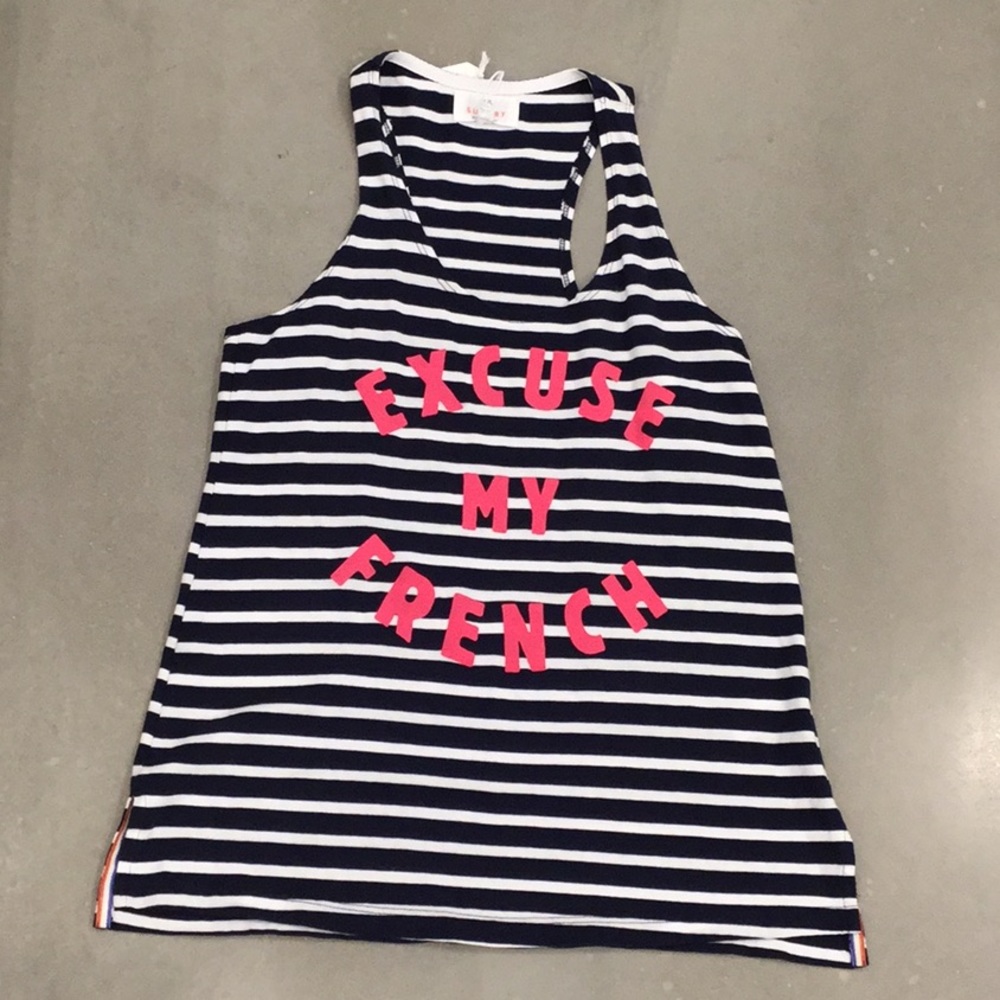 Sundry Excuse My French Racerback Tank Top